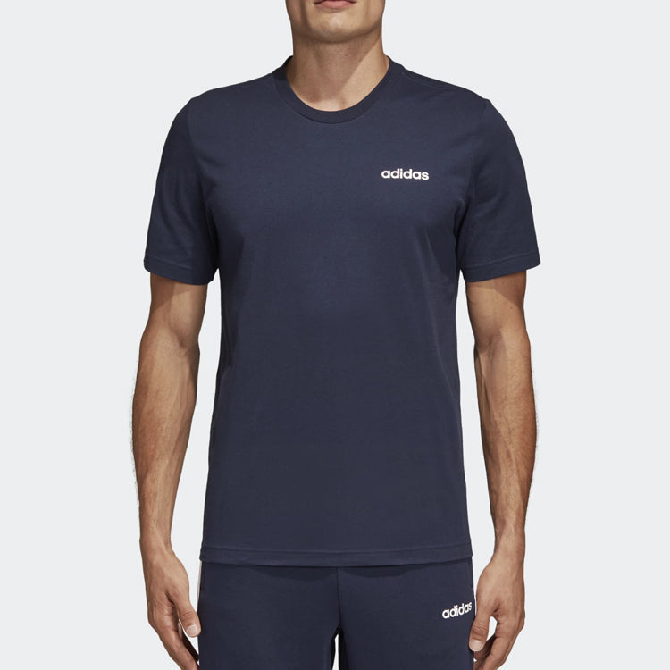 adidas E Pin Tee Sports Round-neck Short-sleeve Tee Men Blue/White DU0369