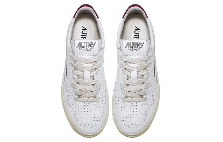 (WMNS) Autry Medalist Leather Low 'White Bordeaux' AULW-LL43