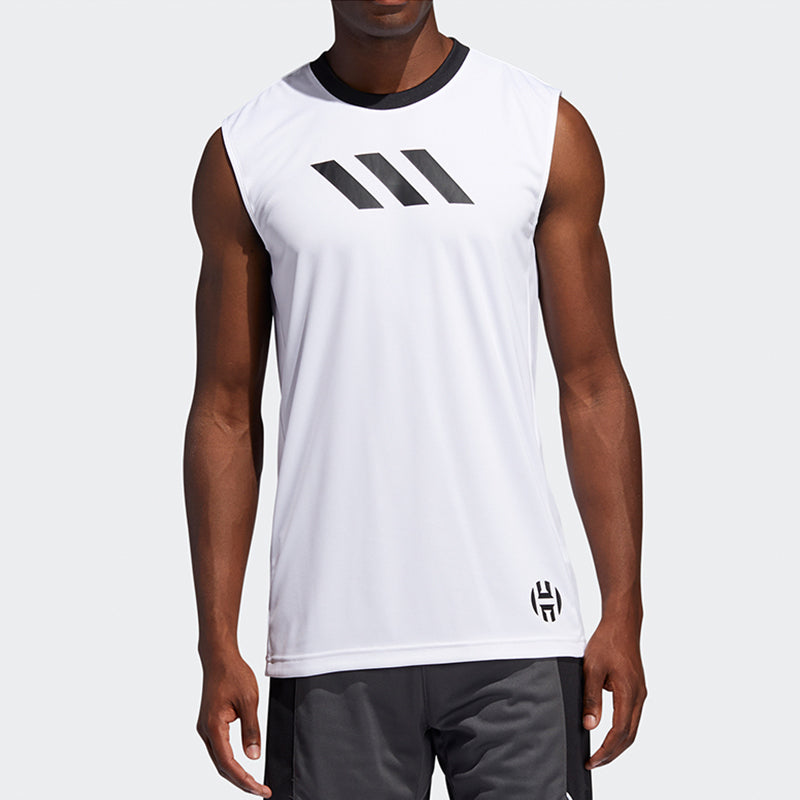 adidas Hrdn Sb Tank Logo Printed Sports Basketball Jersey Men's White FR1829