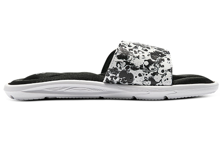 (WMNS) Under Armour Ignite 6 Graphic Strap Slide 'Black White' 3024453-002