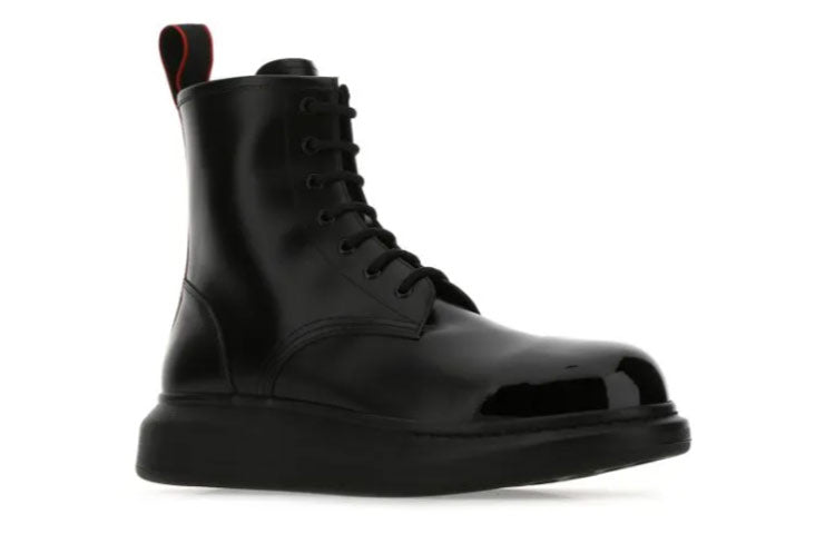 Alexander McQueen Patent Leather Platform Boots 'Black' 663528WHX5R1324