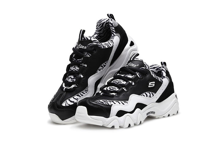 (WMNS) Skechers D Lites 2.0 Low-Top Daddy Shoes Black/White 99999672-BKW