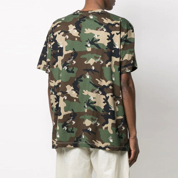 Off-White SS21 Cozy Camouflage Pattern Short Sleeve Loose Fit Camouflage OMAA038S21JER0165600