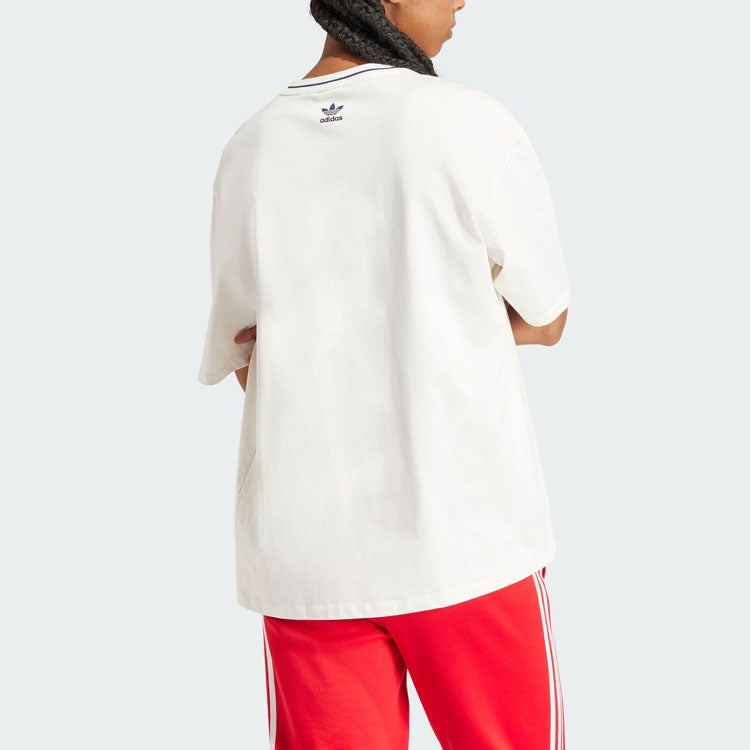 (WMNS) adidas Big Logo Graphic T-shirt Asia Sizing 'White' IU2491