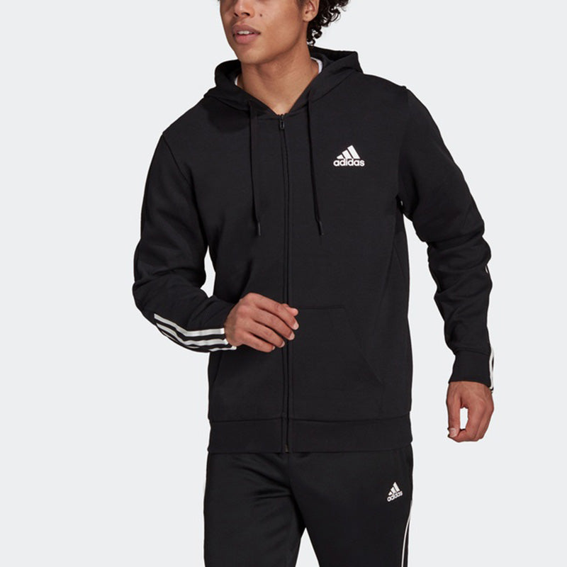 Men's adidas Dk Fz Hd Casual Sports Knit Jacket Black GS1581