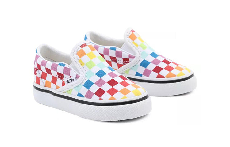 (TD) Vans Classic Slip-On 'Rainbow Checkerboard' VN000EX8U09