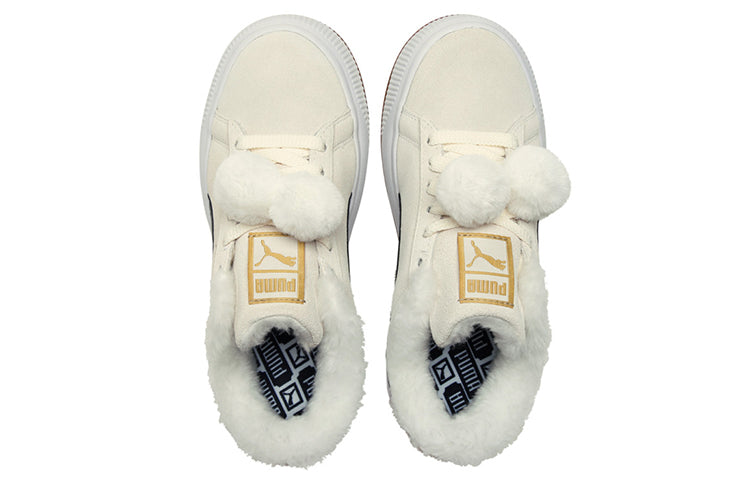 (WMNS) PUMA Suede Mayu 'Fur - Whisper White Black' 385265-01