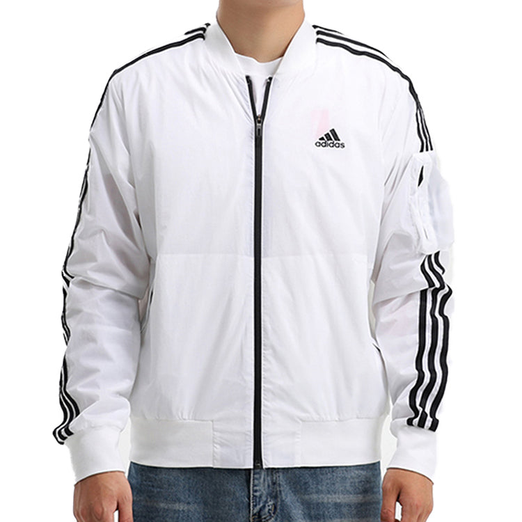 Men's adidas MH JKT BOMB 3S Woven White Jacket GH4803