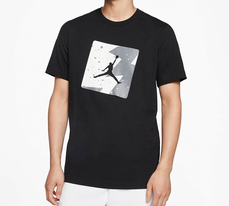 Air Jordan Poolside Chest Printing Short Sleeve Black CJ6245-010
