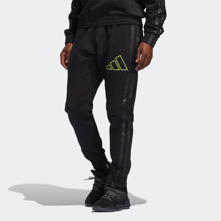 adidas Dp & Hdn Pant Basketball Sports Printing Logo Alphabet Knit Long Pants Black GM4918