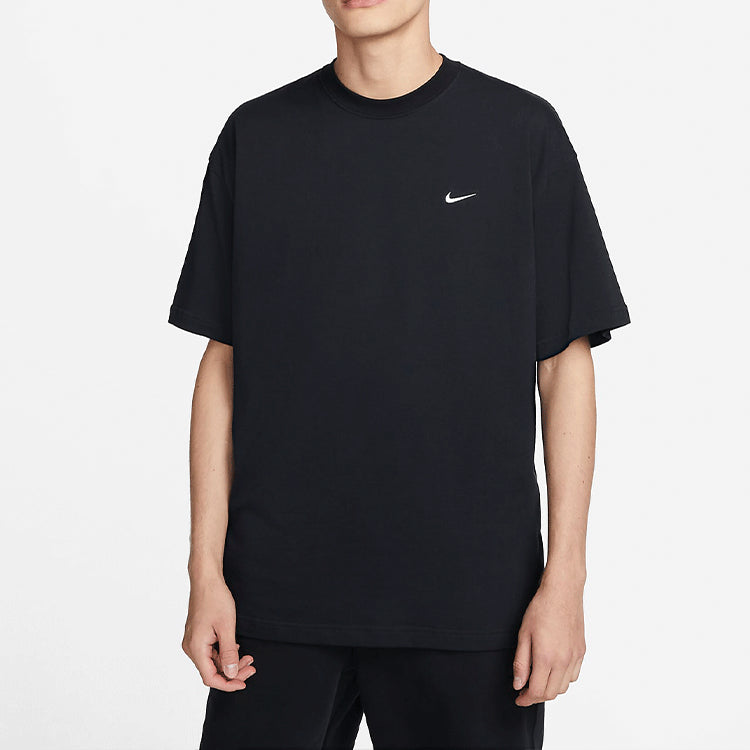 Nike Solo Swoosh Mens T-Shirt Printing Logo Solid Color Round Neck Short Sleeve Black CV0559-010