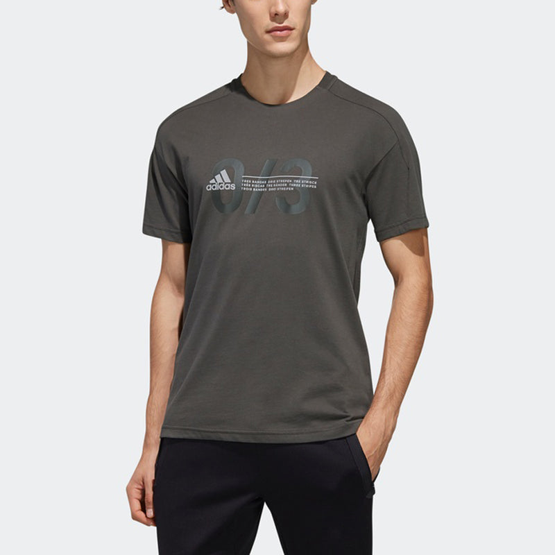 adidas Round Neck Pullover Sports Short Sleeve Brown EH3730