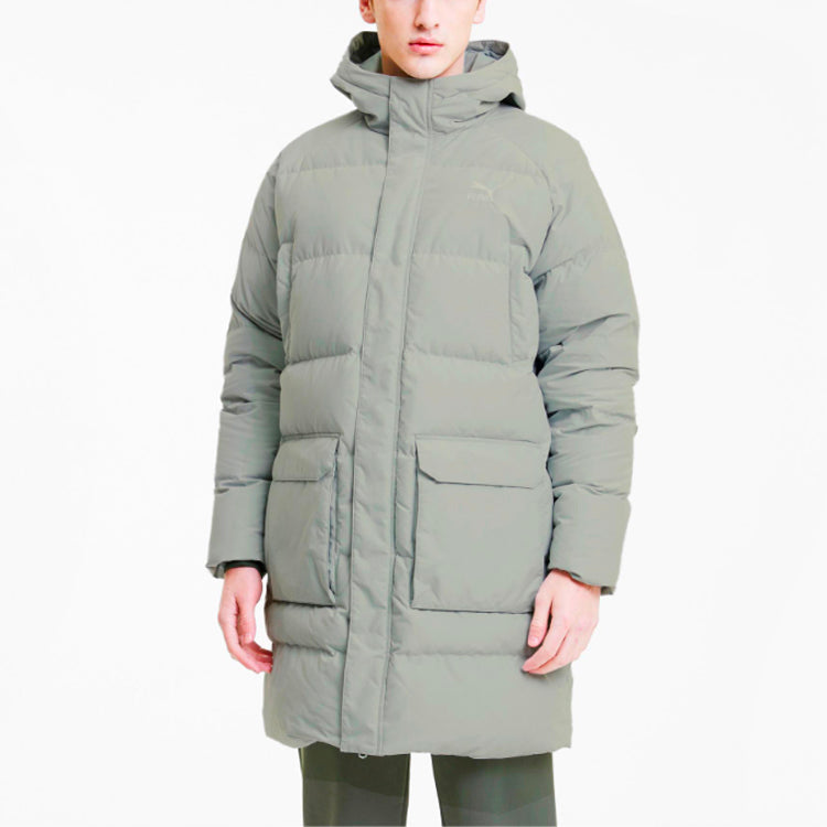 PUMA Classics Long Down Jacket 'Grey Green' 599309-49