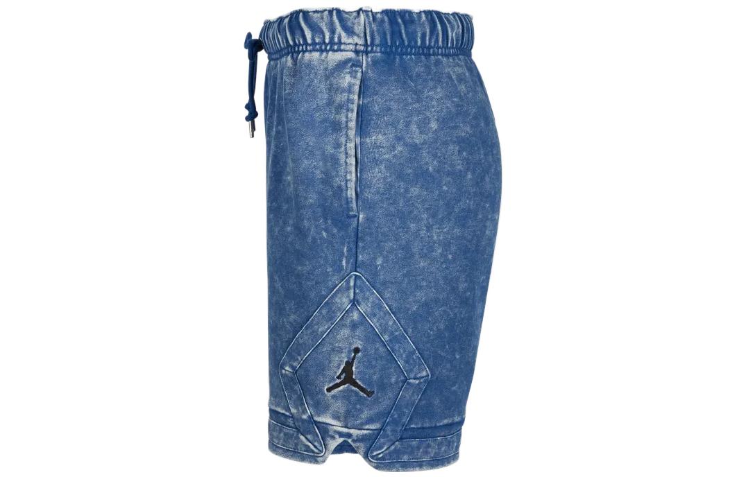 Men's Air Jordan Solid Color Washed Drawstring Knit Shorts France Blue DR3093-493