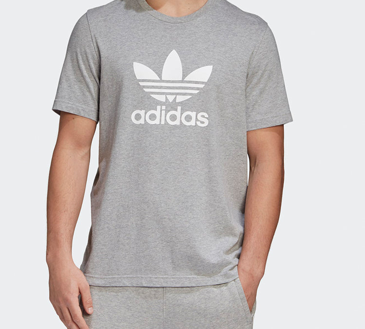 adidas originals Chest Logo Sports Short Sleeve Gray CY4574