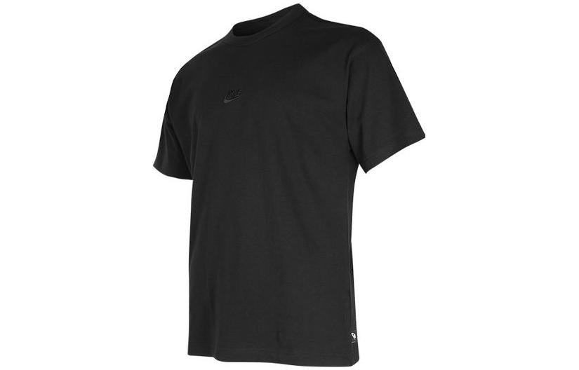 Men's Nike Solid Color Cotton Round Neck Short Sleeve Black T-Shirt D07393-010