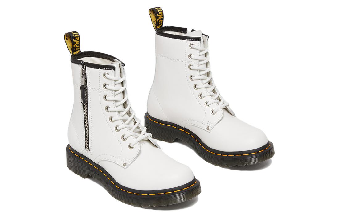 (WMNS) Dr. Martens 1460 Double Zip Leather Lace Up Boots 'White' 27624100