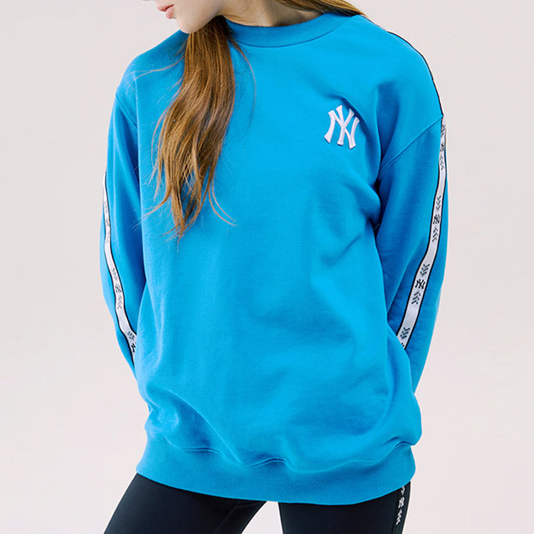MLB NY New York Yankees Loose Casual Round Neck Long Sleeves Unisex Blue 31MTT1011-50U