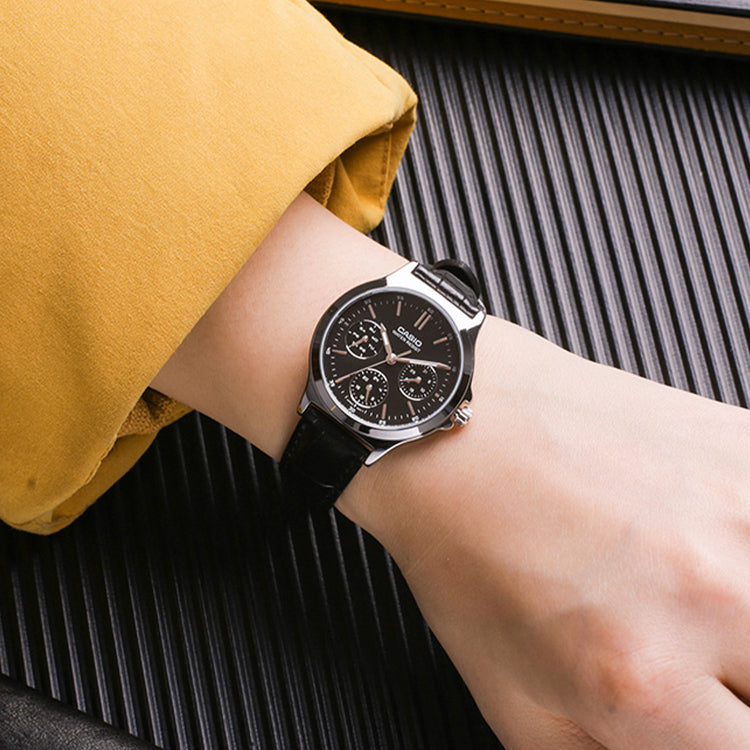 CASIO Quartz Waterproof Black Analog LTP-V300L-1A