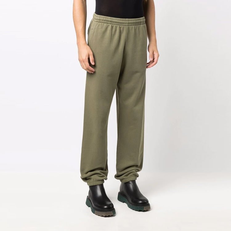 Men's Off-White FW21 Elastic Waistband Solid Color Sports Pants/Trousers/Joggers Loose Fit Green OMCH029F21FLE0015555
