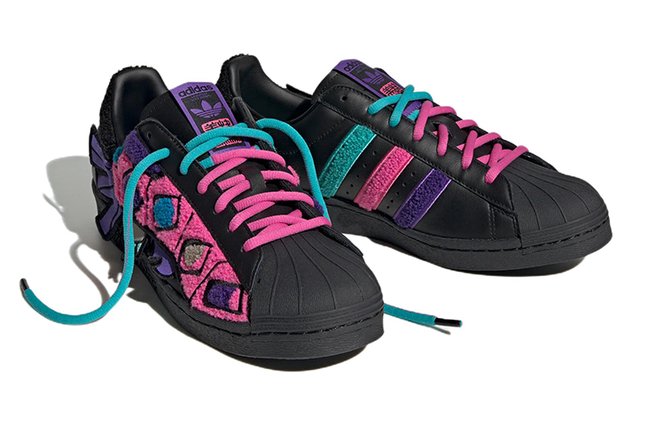 adidas originals Superstar 80s x Han Meilin 'Black Purple Pink' ID4381
