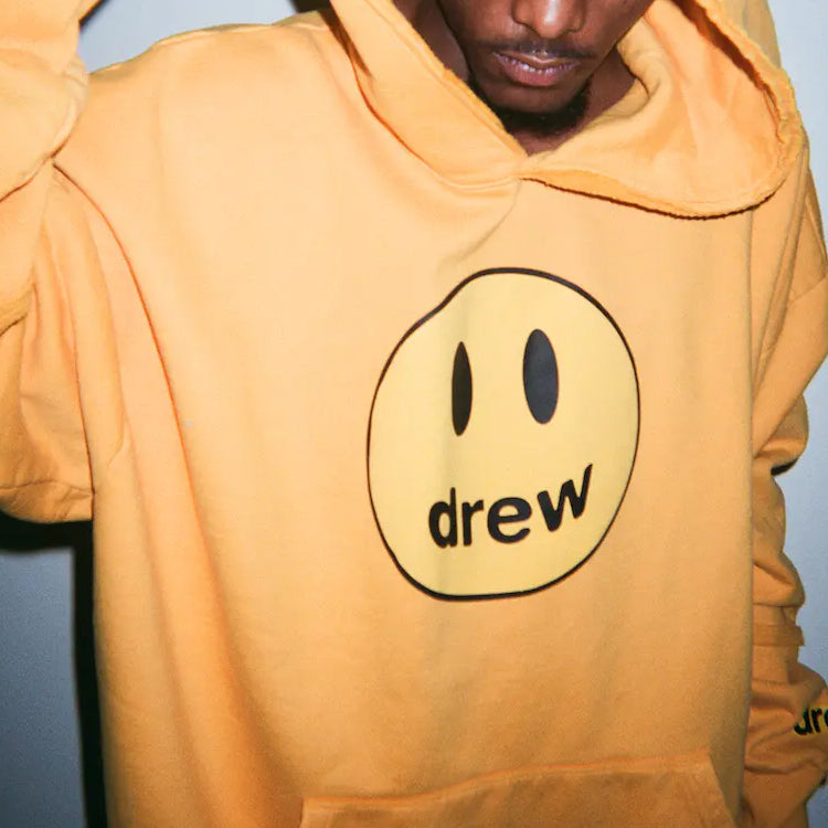 Drew House Smiling Face hooded Fleece Lined Unisex Yellow DR-SS20-018