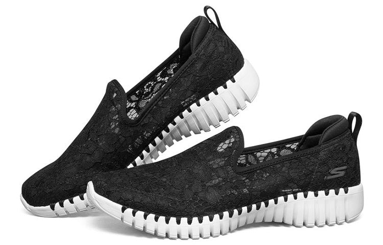 (WMNS) Skechers Go Walk Smart Lazy Shoes Black 124165-BKW