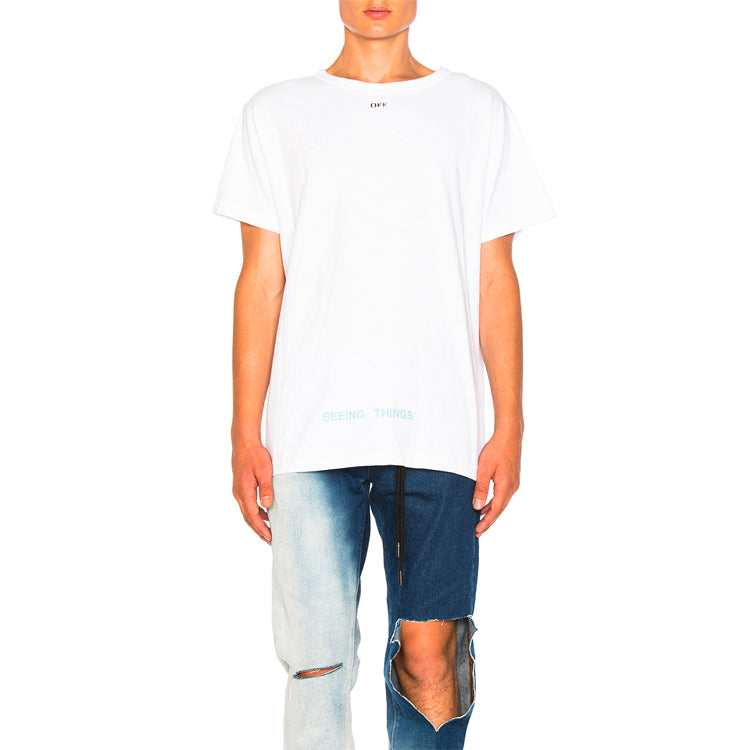 Off-White Printing Short Sleeve Loose Fit White OMAA002G20JER0010188