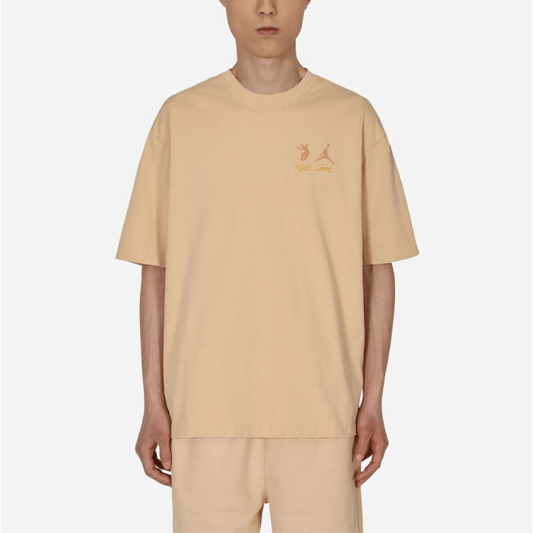 Air Jordan x union Crossover SS22 Solid Color Breathable Logo Round Neck Short Sleeve Asia Edition Khaki DM2844-268