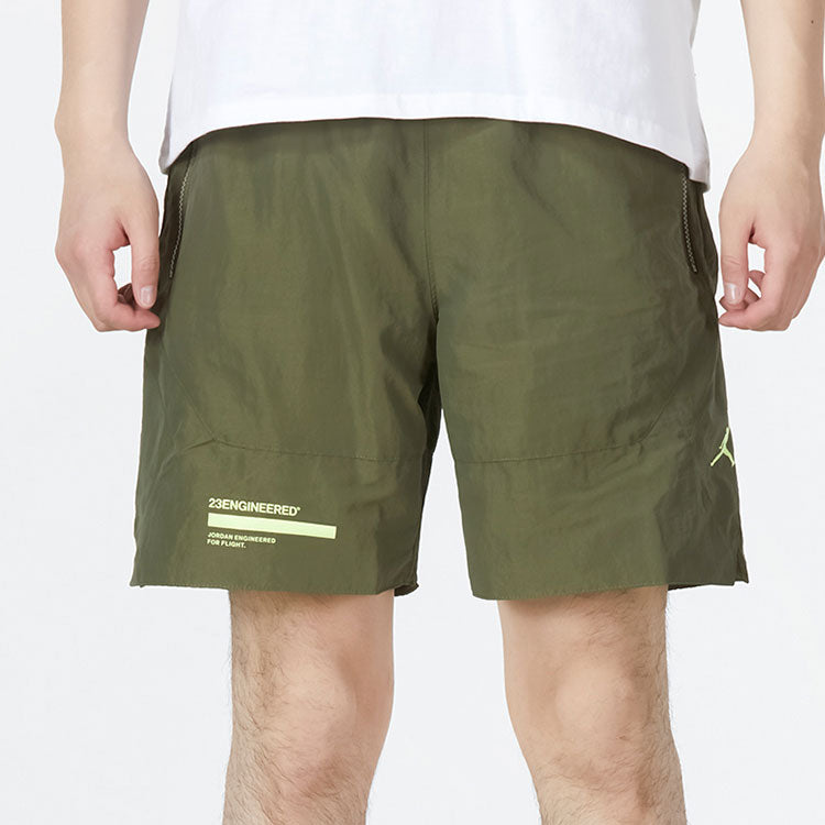 Men's Jordan Solid Color High Waist Straight Sports Shorts Military Green DM9981-222