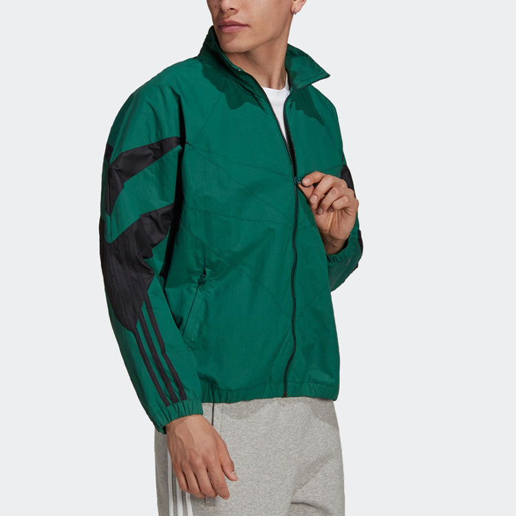 adidas Stripe Stand Collar Jacket Green H06747