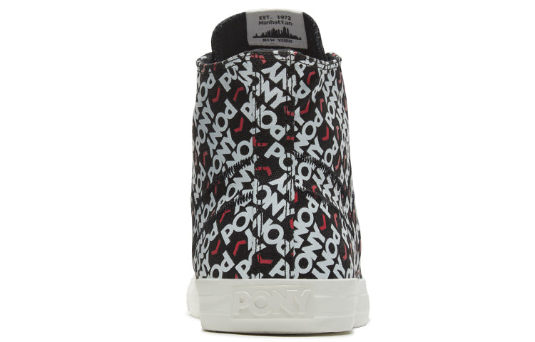 PONY High Top Canvas Sneakers Black 02M1SH11BK