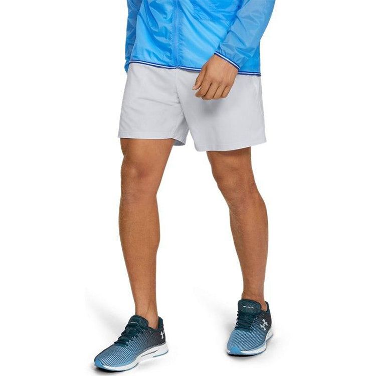 Under Armour Qualifier Speedpocket Branded Linerless 7inch Shorts 'Grey' 1350888-014