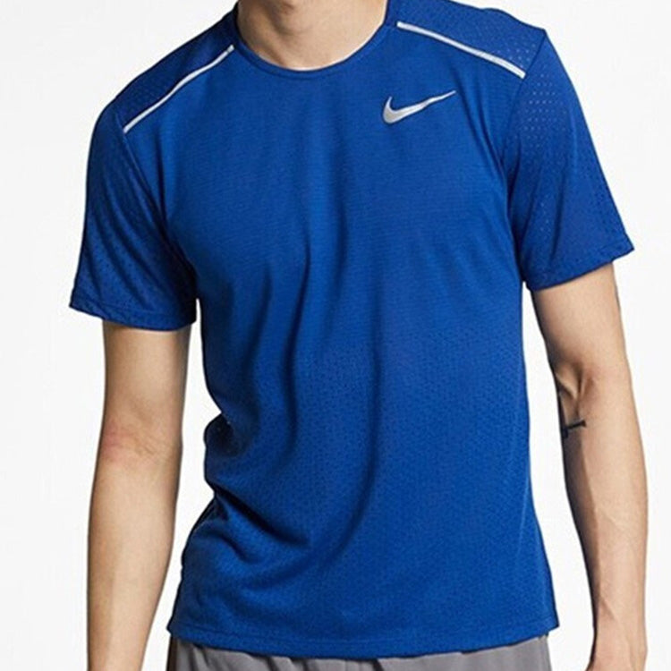 Nike Rise 365 Logo Breathable Short Sleeve Blue AQ9920-438