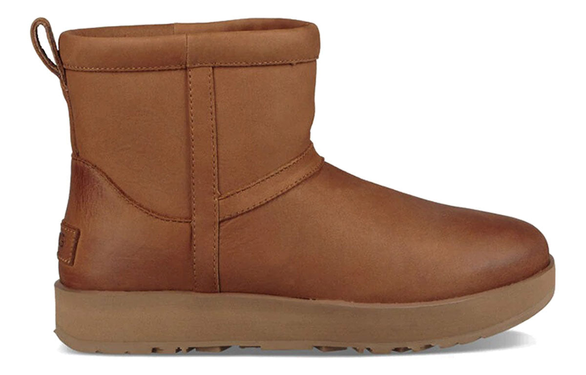 (WMNS) UGG Classic Mini Leather Waterproof 'Chestnut' 1019641-CHE