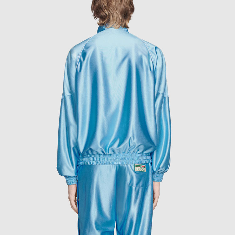 Gucci Shiny Jersey Sweatshirt With Web 'Light Blue' 653372-XJDE6-4670