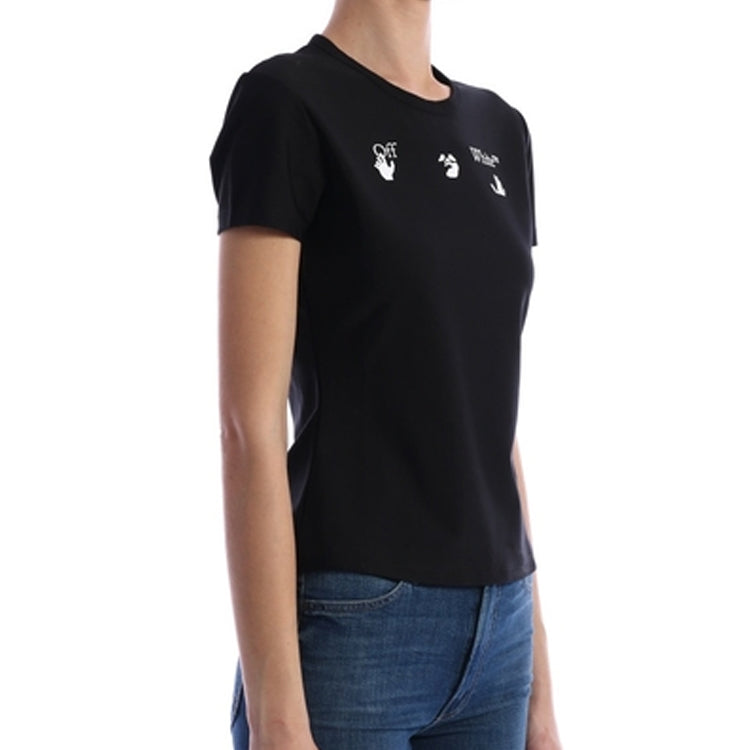 (WMNS) Off-White SS20 Exclusive logo Applique Close-fitting Short-sleeve Tee Black OWAA065S20JER0011001