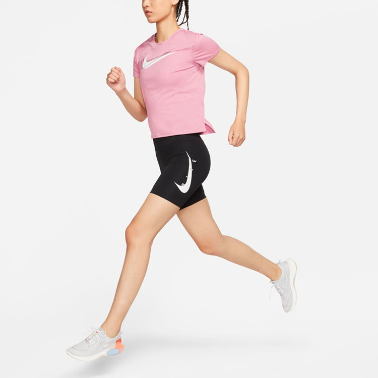 (WMNS) Nike Dri-FIT Swoosh Run Logo Printing Round-neck Pink DD4899-630