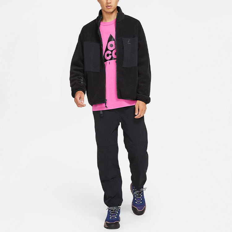 Nike ACG Polartec Wolf Tree Fleece Solid Color Zipper Jacket Black CV0652-010