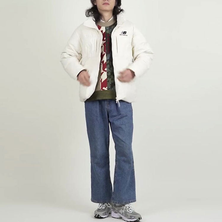New Balance Short Down Jacket Asia Sizing 'White' 5PB43053-CRE