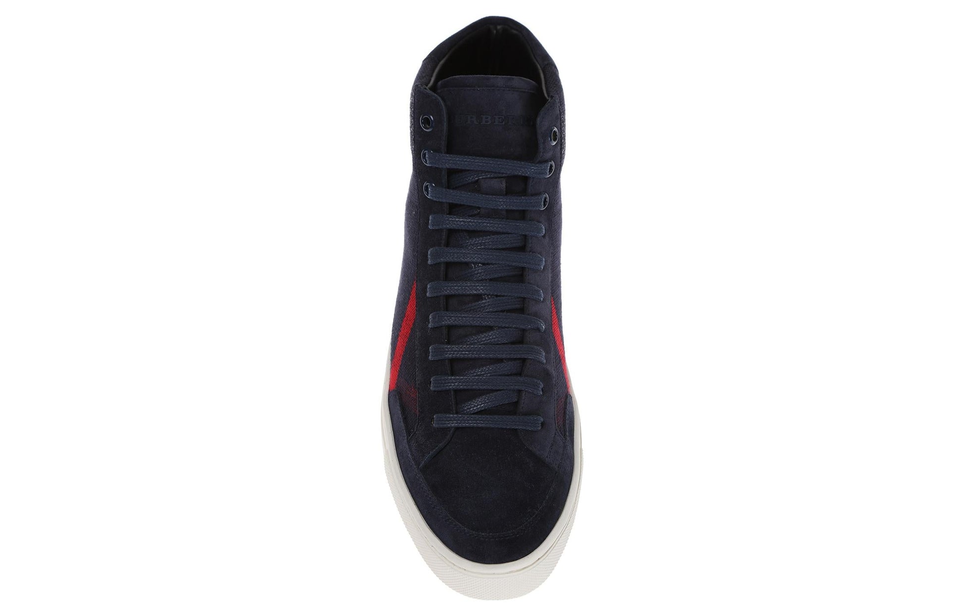 Burberry Large Plaid Suede and Canvas Sneakers 'Navy' 3981050