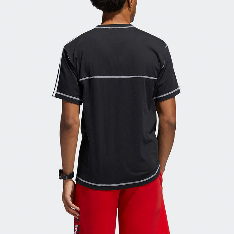 adidas originals ribbed Round Neck Short Sleeve Black GN3886
