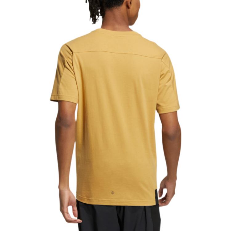 Men's adidas Printing Casual Sports Short Sleeve Yellow T-Shirt HI6859