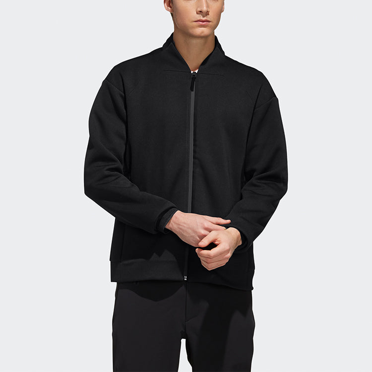 adidas Cap Bomber SweaA Casual Solid Color Zipper Outdoor Jacket Black EH4944