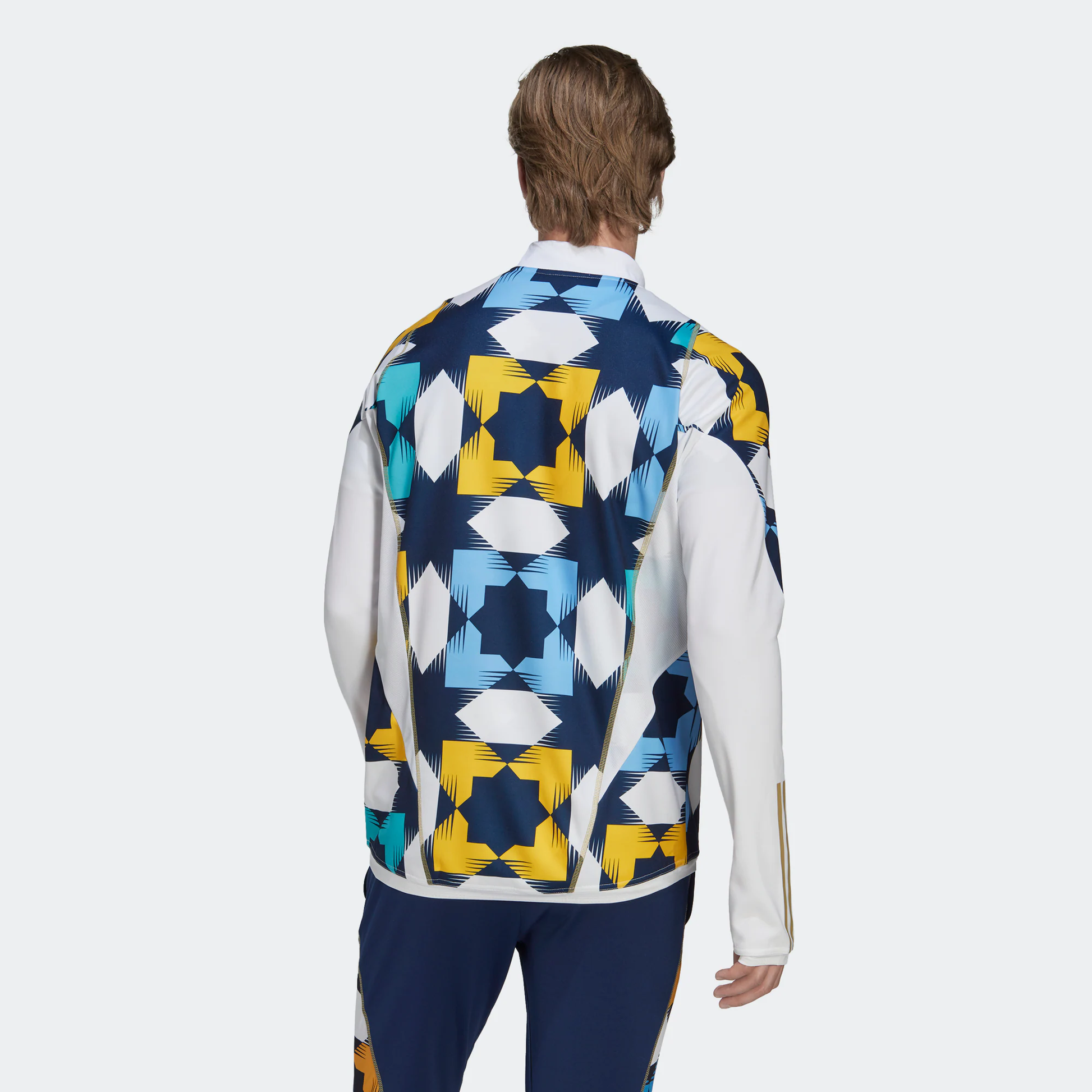 adidas Algeria Training Top Asia Sizing 'White Navy Yellow' HF1461