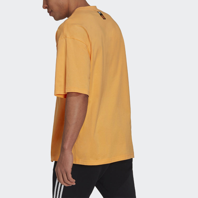 adidas Tee M Sports Casual Round Neck Short Sleeve Orange Yellow H54035
