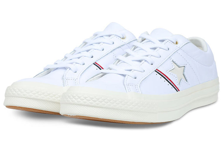 Converse One Star Piping Low Top In White/Enamel Red/Egret 159694C
