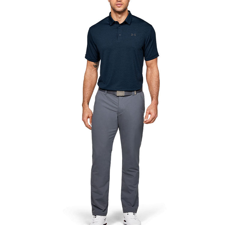 Men's Under Armour Playoff Golf Sports Thin and light Breathable Loose Short Sleeve Polo Shirt Navy Blue 1351131-408