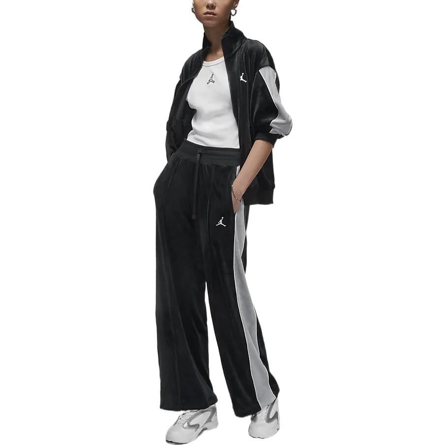 (WMNS) Air Jordan Flight Velour Pant 'Black Grey' DV1405-010