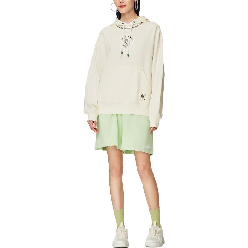(WMNS) Li-Ning Floral Graphic Hoodie 'Beige' AWDS920-1
